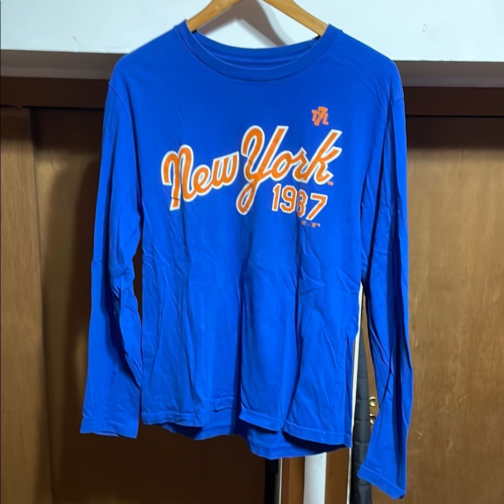 New York Mets the 7 line 1987 Blue Long Sleeve Shirt size large